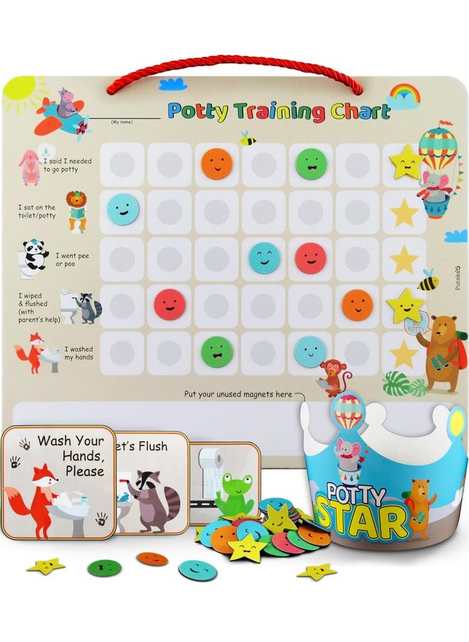 Animal Potty Training Chart For Toddlers Boys & Girls - Potty Training Stickers For Girls Potty Training Toilet And Boys. A Sticker Chart For Kids Potty Training Rewards. Toddlers Potty Chart