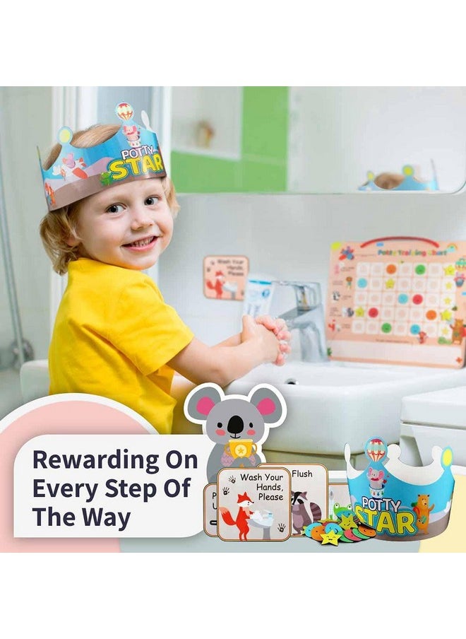 Animal Potty Training Chart For Toddlers Boys & Girls - Potty Training Stickers For Girls Potty Training Toilet And Boys. A Sticker Chart For Kids Potty Training Rewards. Toddlers Potty Chart