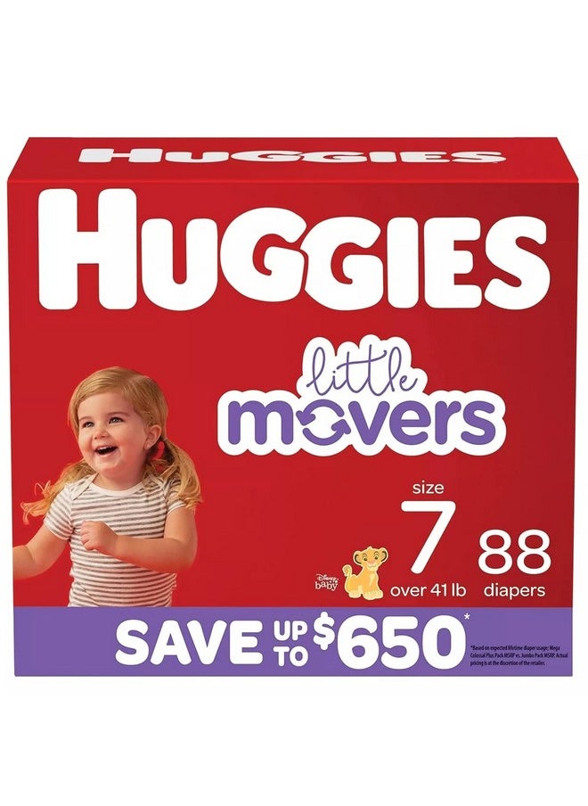 Little Movers Diapers, Size 7-41+ Pounds (88 Count)