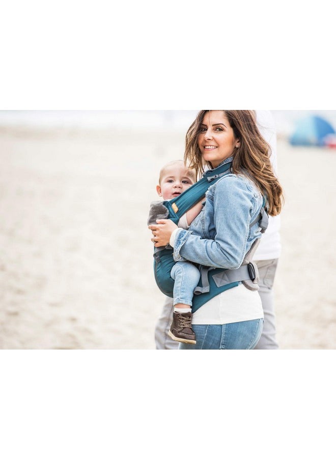 8 Hybrid Newborn To Toddler Carrier (7-45Lbs) - All In 1 Mesh Toddler Carrier - Baby Carrier Backpack, Front And Hip Carrier With Adjustable Seat - Cooling Ergonomic Carrier (Teal)