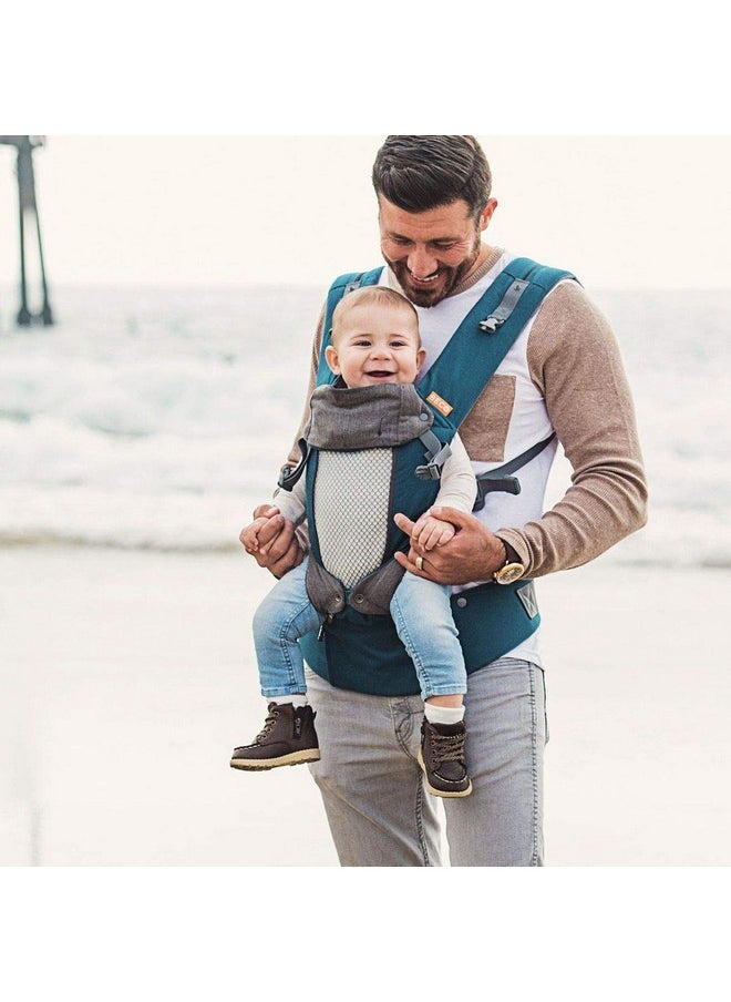 8 Hybrid Newborn To Toddler Carrier (7-45Lbs) - All In 1 Mesh Toddler Carrier - Baby Carrier Backpack, Front And Hip Carrier With Adjustable Seat - Cooling Ergonomic Carrier (Teal)
