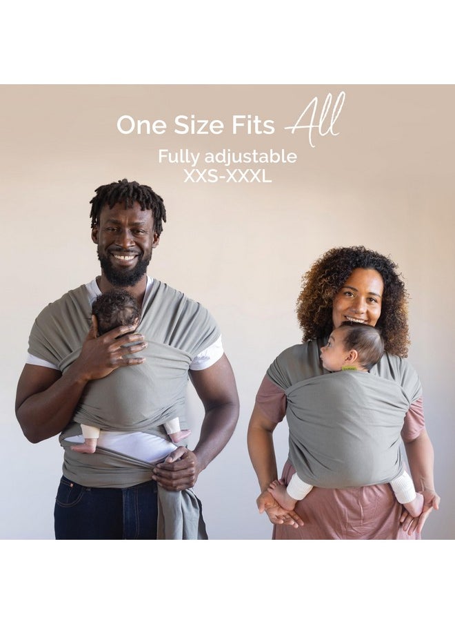 Baby Wrap Carrier - Original Baby Carrier Wrap, Baby Sling For Newborns - Baby Wearing Essentials - Hands-Free Newborn Wrap Swaddle Holder, Newborn To Toddler Infant Baby Sling, 7-35 Lbs (Grey)