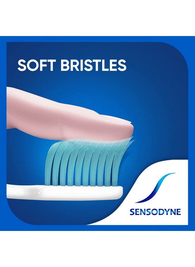 Toothbrush: Sensitive Tooth Brush With Soft Rounded Bristles For Adults, 3 Pieces (Manual,Multicolor,Buy 2 Get 1 Free)