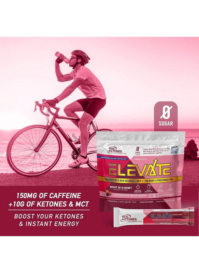 Real Ketones MCT & BHB Exogenous Ketones Drink Mix Packets Elevate Keto Electrolytes Powder Packets No Sugar with 4 Main Electrolytes Plus Hydrating Proprietary Keto BHB - 30 Pack Mixed Berry