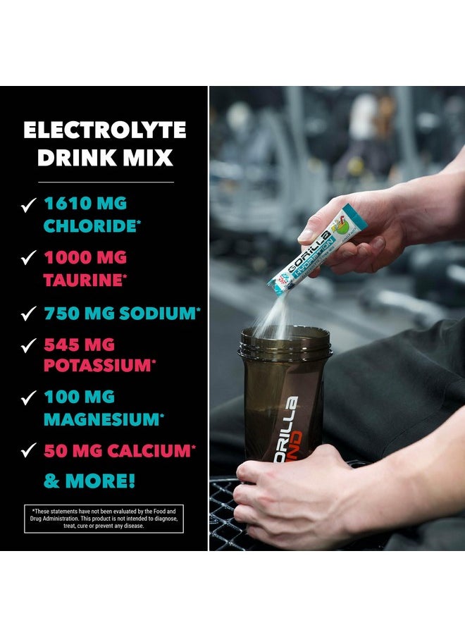 Gorilla Mind Hydration Packets - 3,073mg Electrolytes On The Go Convenient Drink Mix for Comprehensive Replenishment - Zero Sugar, Naturally Sweetened & Fasting Friendly - 30 Count (Jungle Juice)