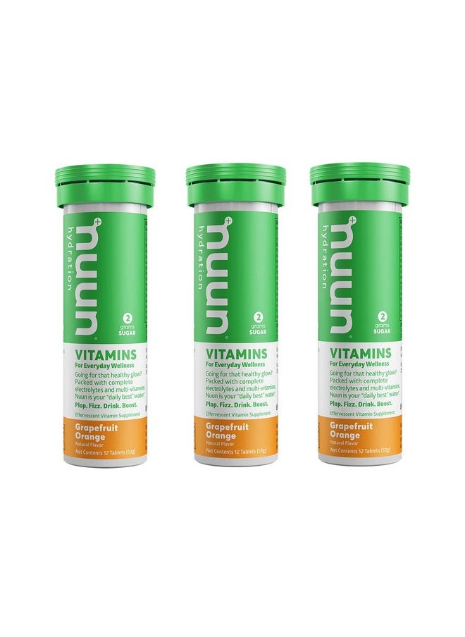 Nuun Vitamins: Grapefruit Orange Daily Hydration Supplement (3 Tubes of 12 Tabs)3