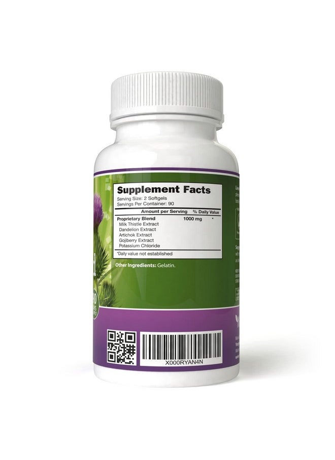 Liver Kidney Aid, Herbal Based Ingredients Supports Liver and Kidney Health, 90 Days Supply (180 Softgels)