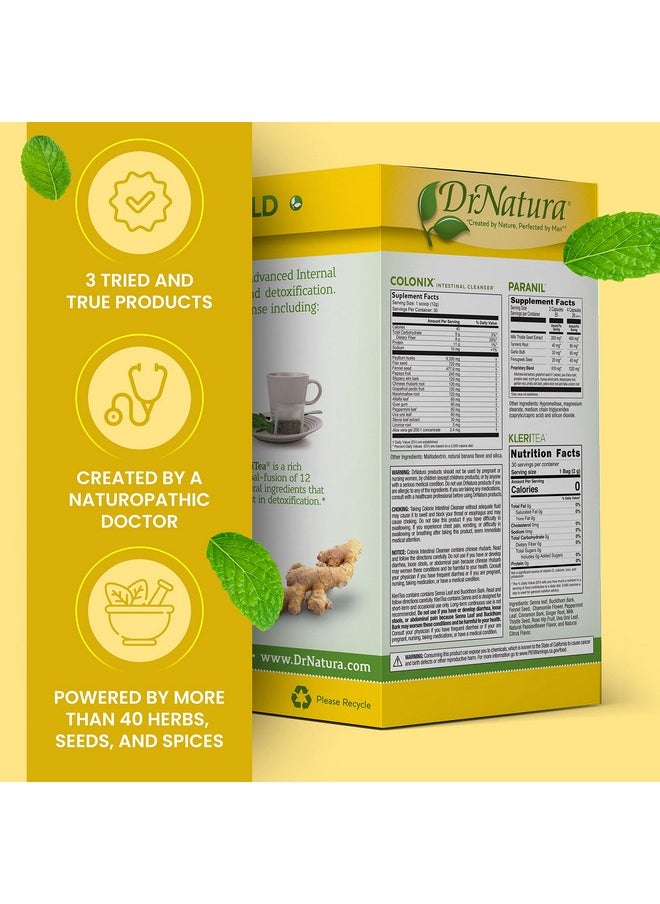 DrNatura Colonix Kit Whole Psyllium Husk Powder for Colon Cleanse, 30 Day Pack Colon Cleanser (16 oz)