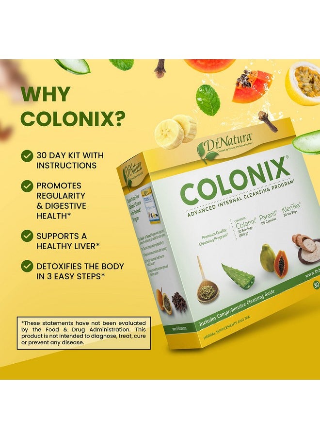 DrNatura Colonix Kit Whole Psyllium Husk Powder for Colon Cleanse, 30 Day Pack Colon Cleanser (16 oz)