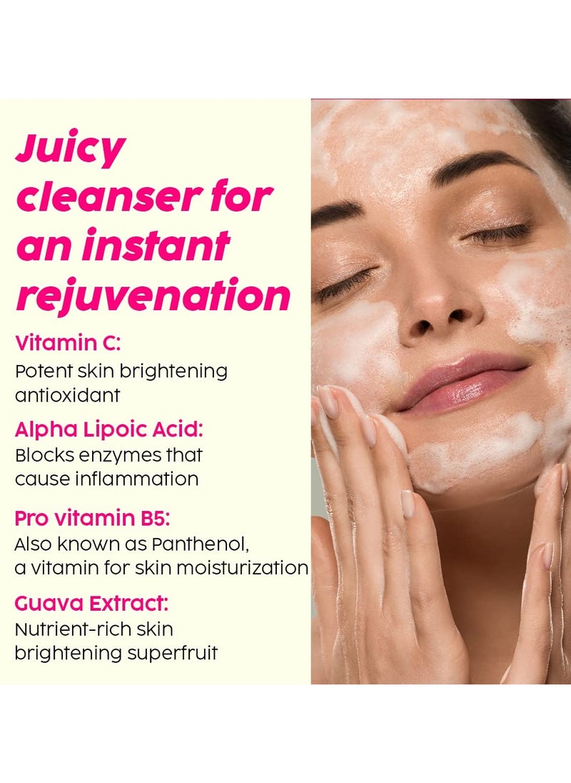 Vitamin C Juicy Face Wash (100 ml) Cleanser For Skin Brightening, With Pro Vitamin B5 For Moisturization & Alpha Lipoic Acid For Glowing Skin