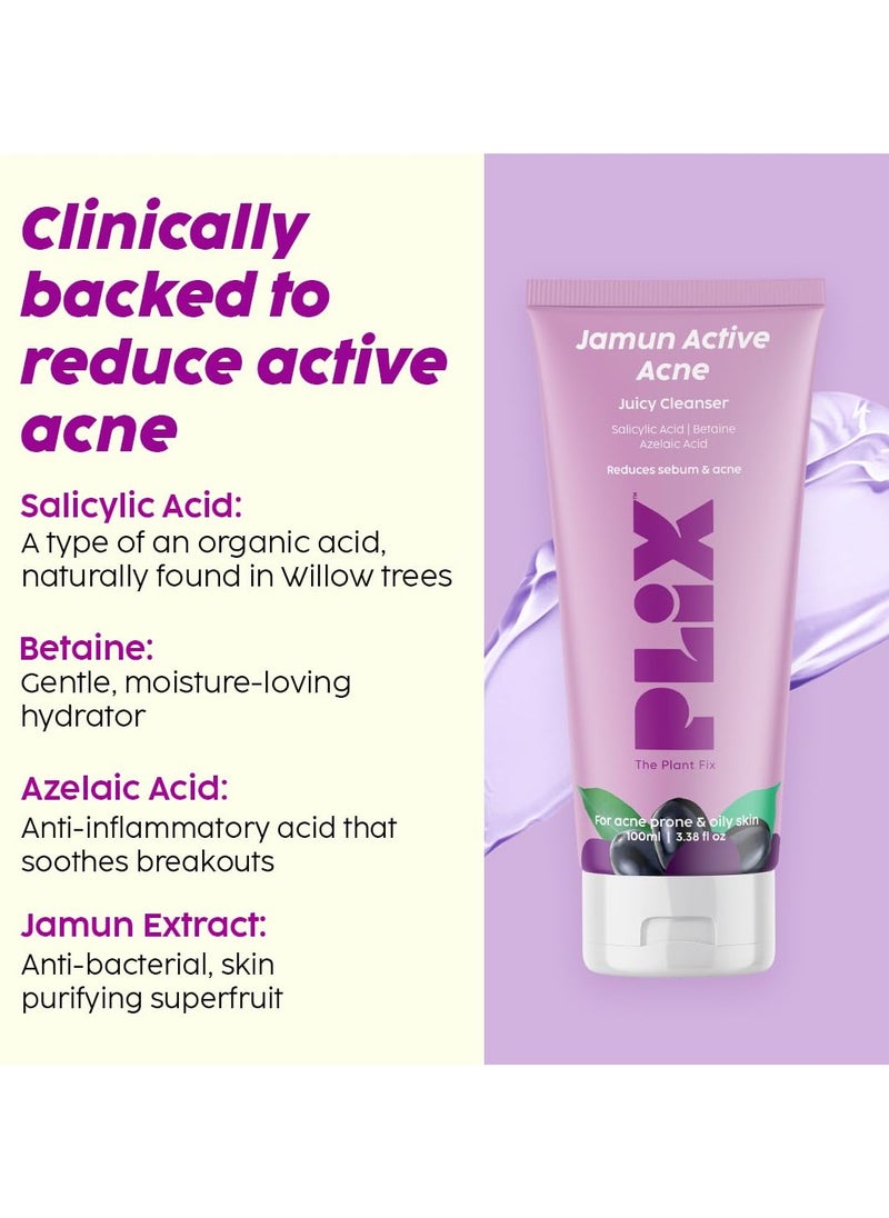 Jamun Face Wash and Acne Marks Serum Combo(100ML + 30ML) For Acne spots & Oil Control, For Breakouts | Oily & Acne Prone Skin
