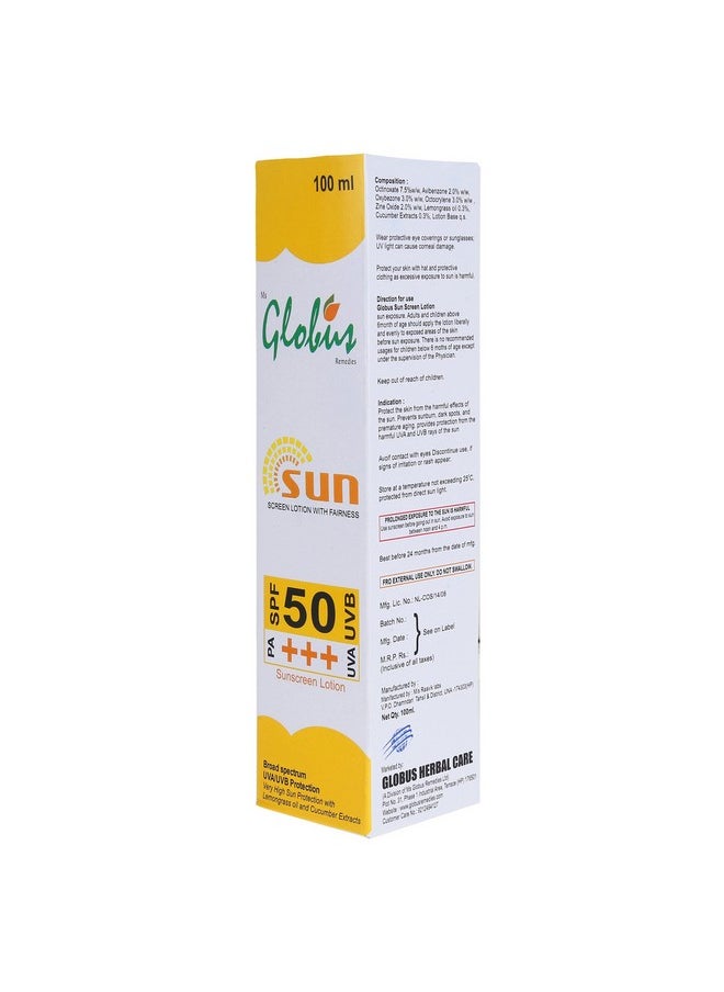 Spf 50 Pa+++ Sunscreen Lotion With Fairness - 100 Ml (Pack Of 3)
