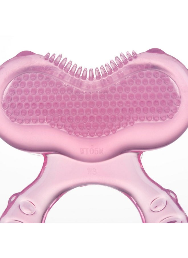 Silicone Teethe-Eez Teether With Bristles, Includes Hygienic Case, Pink