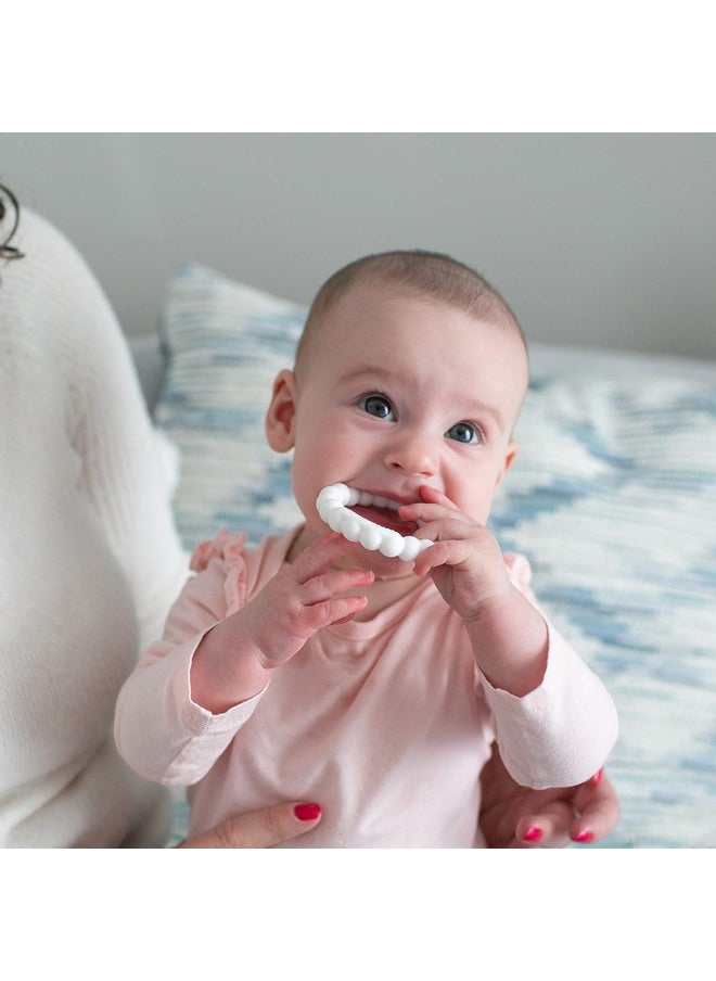 Flexees Beaded Teether Rings, 100% Silicone, Soft & Easy To Hold, Encourages Self-Soothe, 3 Pack, Black, White, Gray, Bpa Free, 3M+