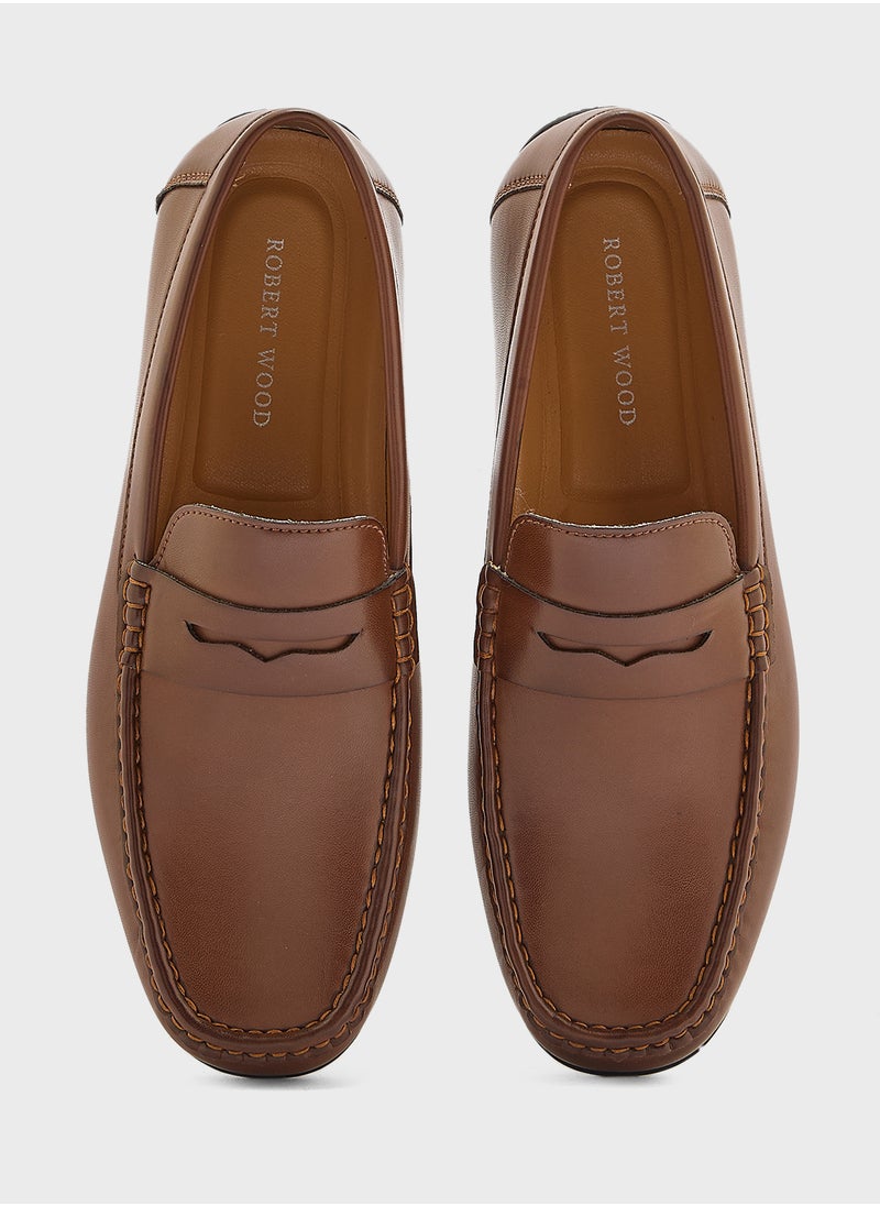 Saddle Detail Formal Loafers