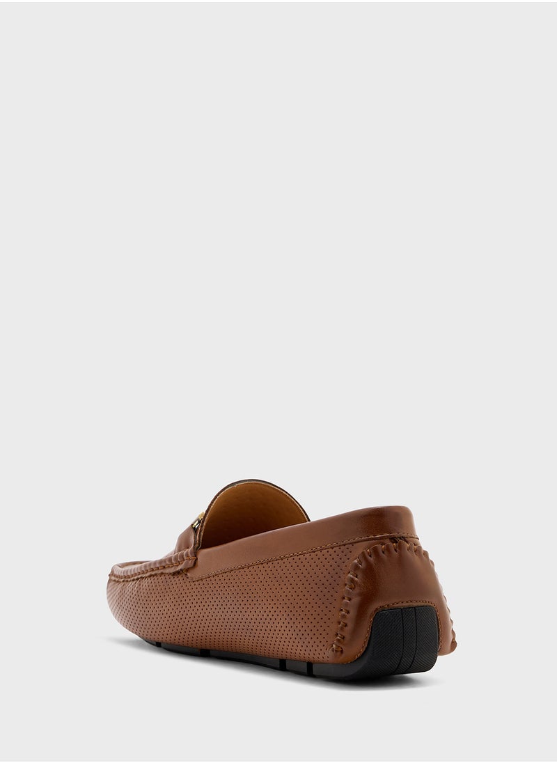 Trim Detail Textuted Loafers