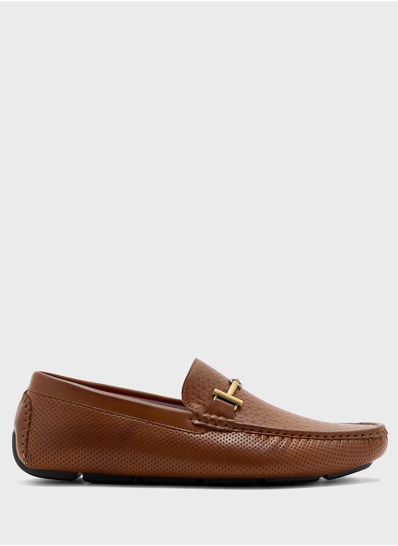 Trim Detail Textuted Loafers