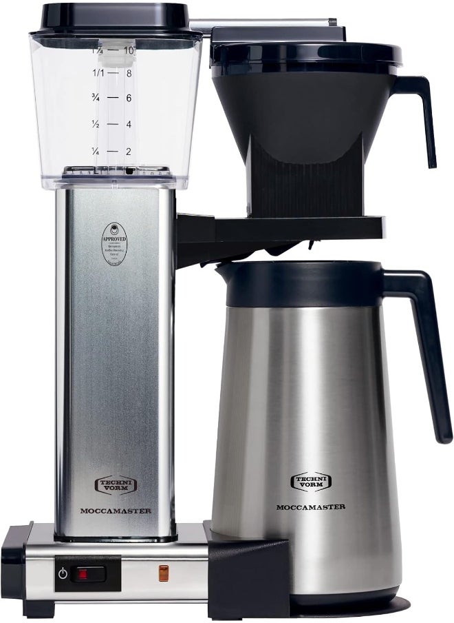 KBGT Coffee Brewer: Filter Coffee Maker with Stainless Steel Insulated Thermal Carafe – 1.25 Lt – Polished Silver
