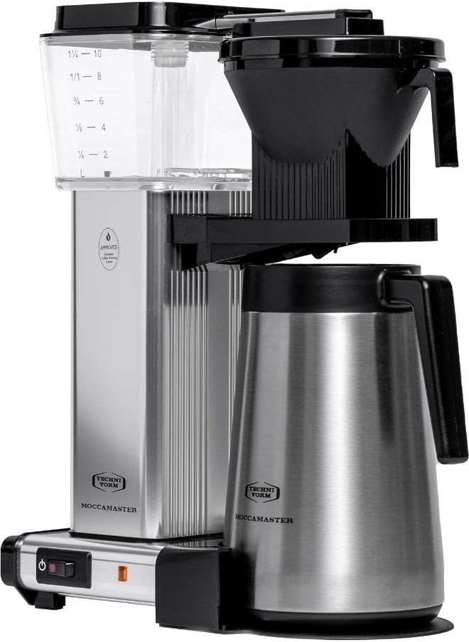 KBGT Coffee Brewer: Filter Coffee Maker with Stainless Steel Insulated Thermal Carafe – 1.25 Lt – Polished Silver