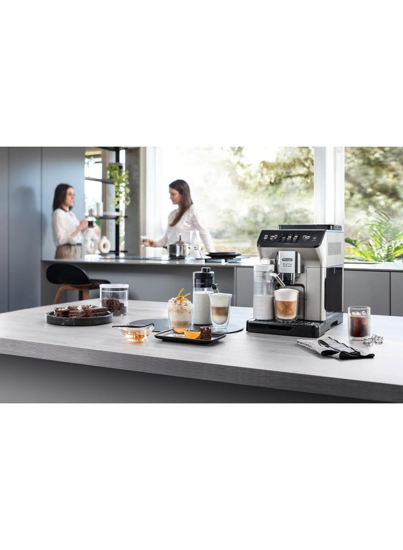 Delonje Aleta Cold Pro Automatic Coffee Machine With Crema Hot Cool Latte Technology Intuitive Color Screen Cool Extraction Technology TFT Screen 3.5 inch wifi silver 1.8 L 1450 W ECAM450.65.S silver