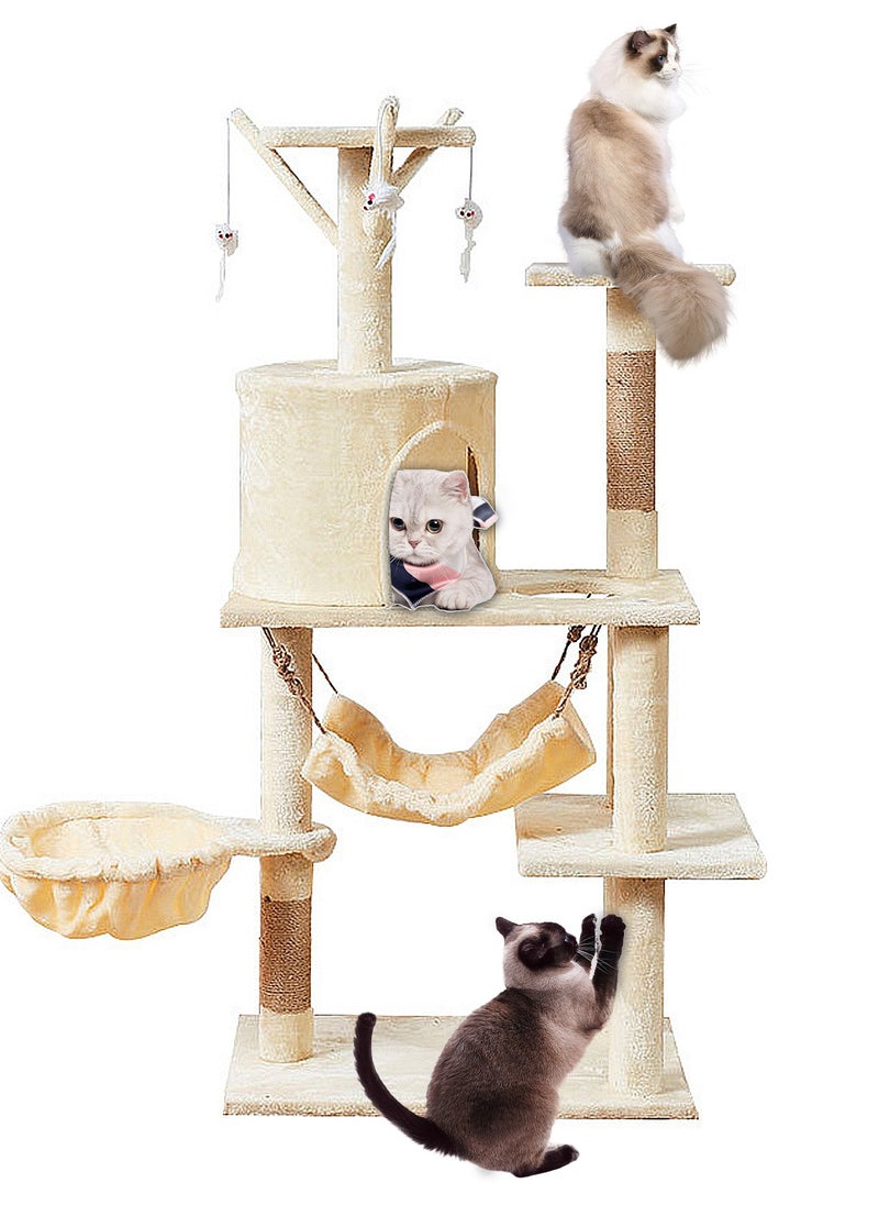Cat Tree Cat Climbing Frame Cat House Activity Center Condo Cat Scratch Elevated