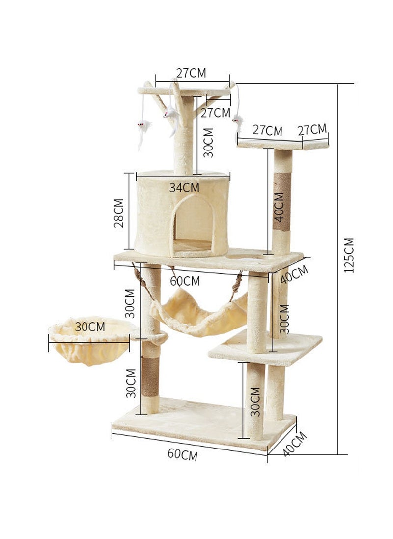 Cat Tree Cat Climbing Frame Cat House Activity Center Condo Cat Scratch Elevated