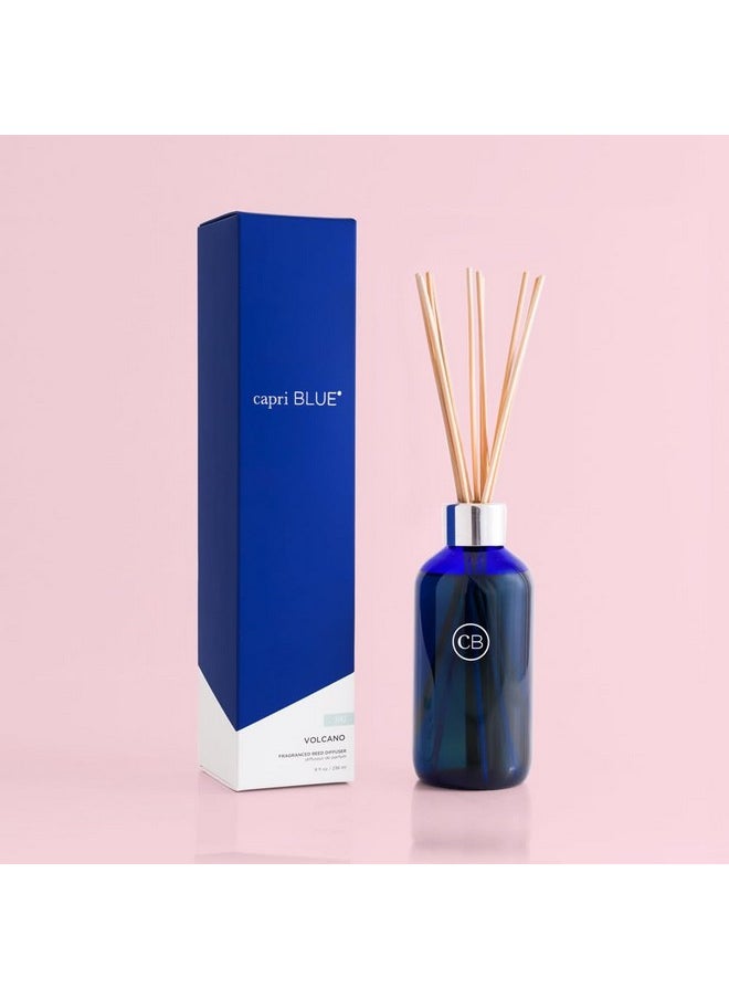 Reed Oil Diffuser - Volcano - Comes With Diffuser Sticks, Oil, And Glass Bottle - Aromatherapy Diffuser - 8 Fl Oz - Navy Blue
