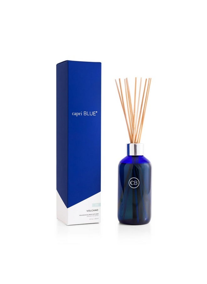 Reed Oil Diffuser - Volcano - Comes With Diffuser Sticks, Oil, And Glass Bottle - Aromatherapy Diffuser - 8 Fl Oz - Navy Blue