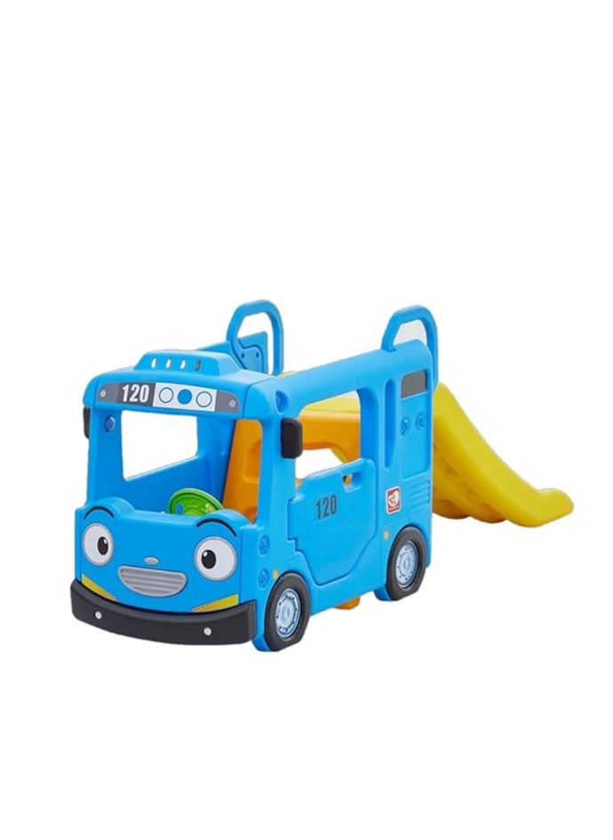 YaYa Y1969 Compact Bus Slide for Kids – Indoor & Outdoor Playset for Kids, Safe Play Area, Handrails, Lights & Sounds, Toddler Slide & Playhouse, Blue