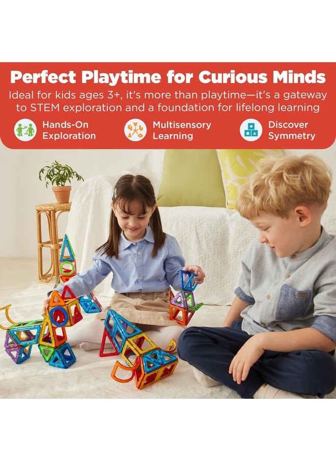 Basic 42-Piece Set | Magnetic Tiles Building Blocks, Educational Kit, Stem Toy Set | Magnetic Building Tiles For Kids To Develop Problem-Solving Abilities And Shape Recognition