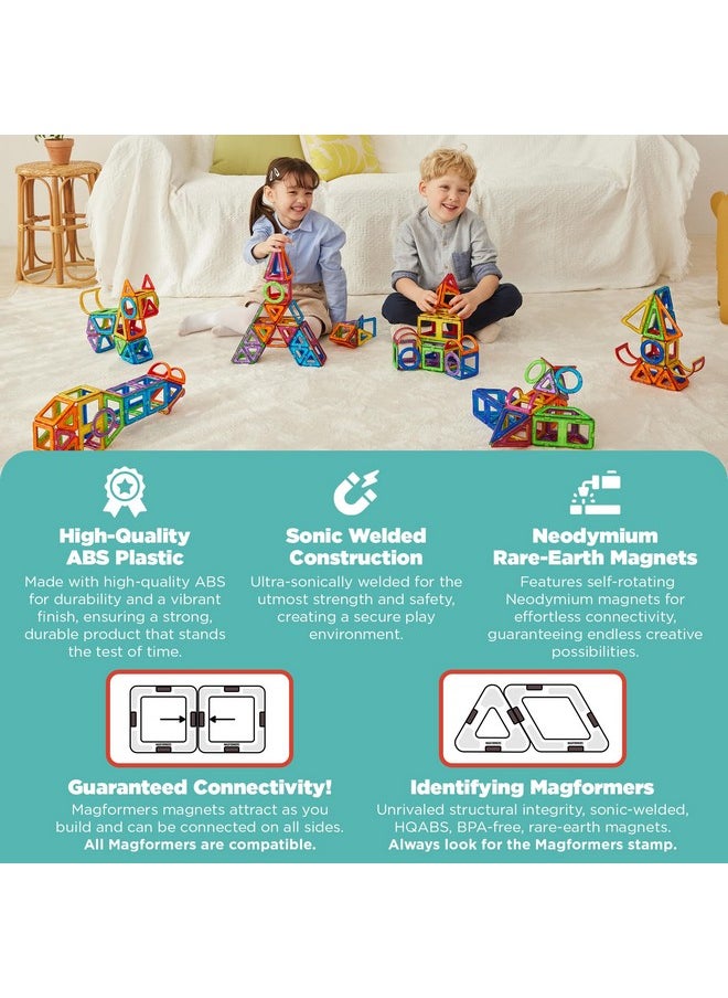 Basic 42-Piece Set | Magnetic Tiles Building Blocks, Educational Kit, Stem Toy Set | Magnetic Building Tiles For Kids To Develop Problem-Solving Abilities And Shape Recognition