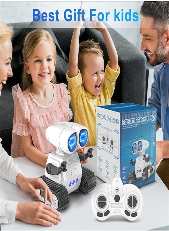 Kids Remote Control Robot Toy - Rechargeable WT Remote Control Toy for Boys Girls - with Gesture Sensing Dance Movement Music LED Eyes - Birthday Gift