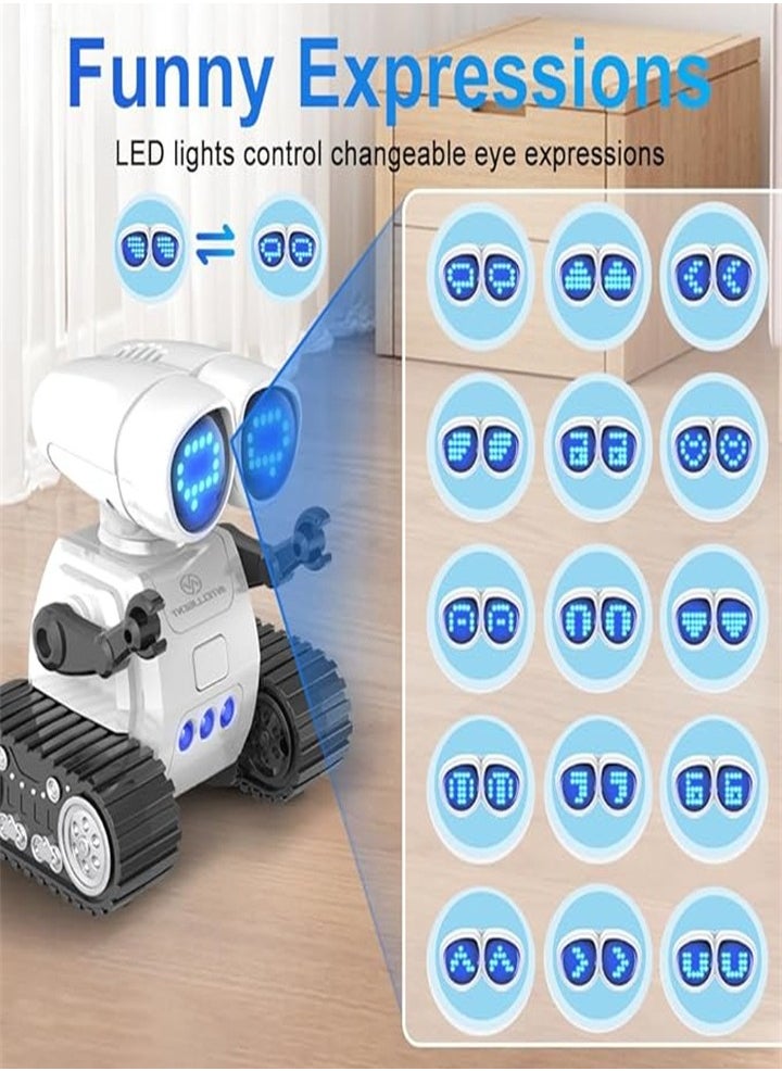 Kids Remote Control Robot Toy - Rechargeable WT Remote Control Toy for Boys Girls - with Gesture Sensing Dance Movement Music LED Eyes - Birthday Gift