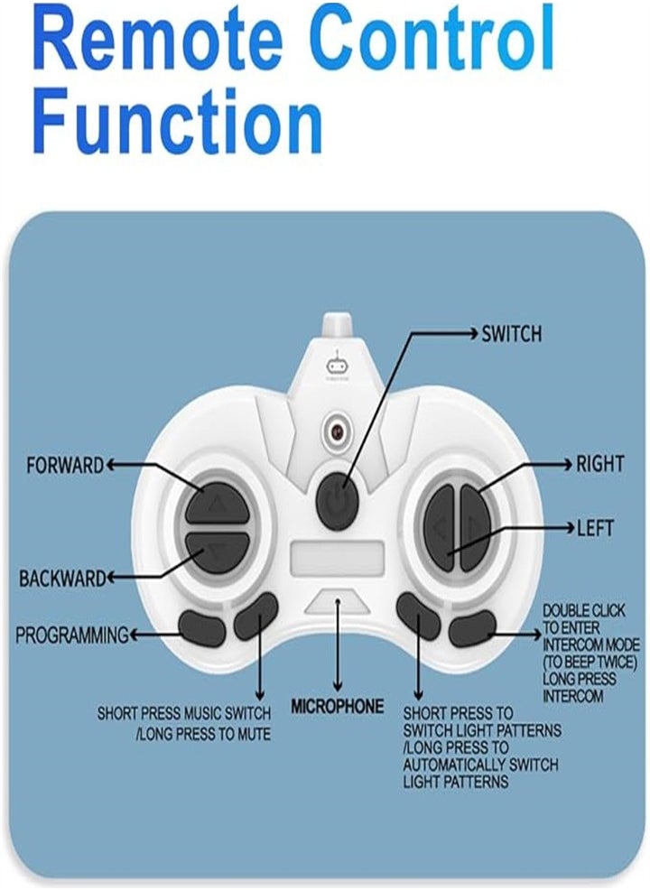 Kids Remote Control Robot Toy - Rechargeable WT Remote Control Toy for Boys Girls - with Gesture Sensing Dance Movement Music LED Eyes - Birthday Gift