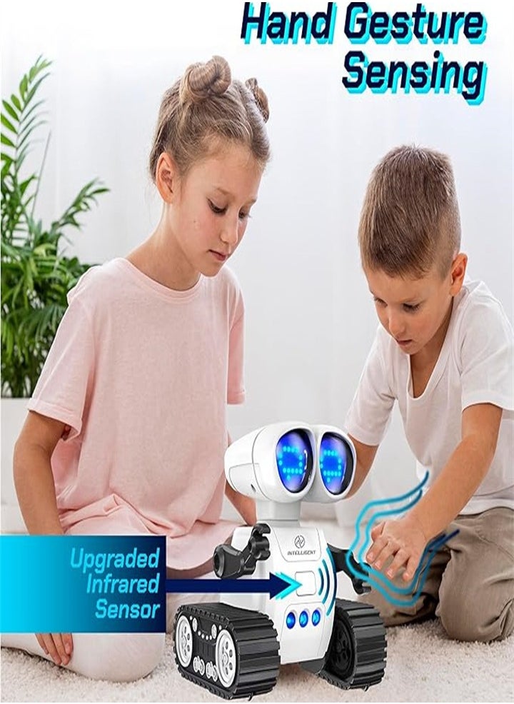 Robot Toys for Boys and Girls, Rechargeable Remote Control Emo Robot Toy with Music and 16 LED Eye Patterns, Kids Toys for Boys and Girls Ages 3-8, Gift for Girls Ages 3 4 5 6