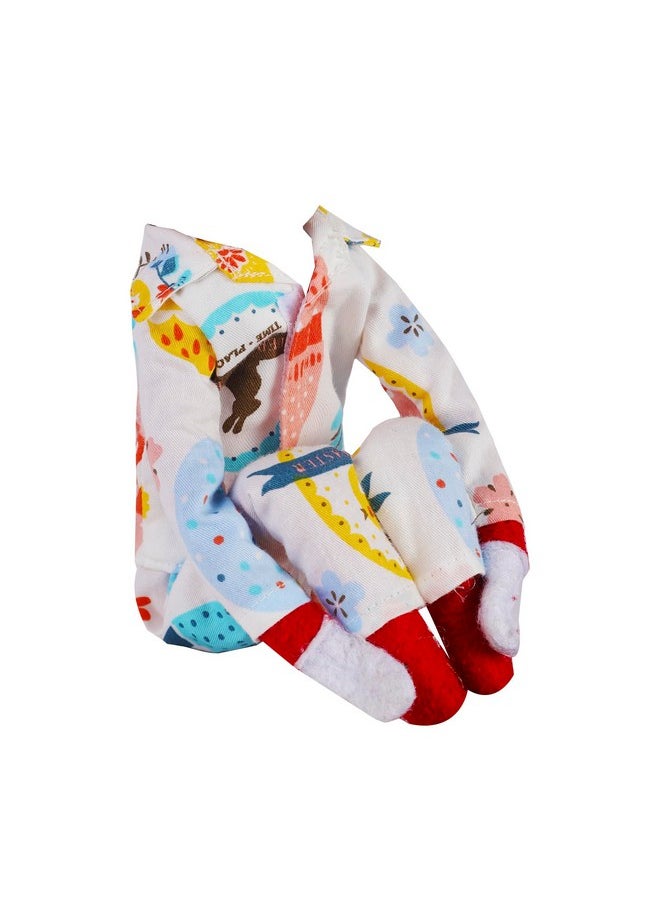 Elf Doll Sleepwear Sets 2Pcs Pajamas (White+Yellow)