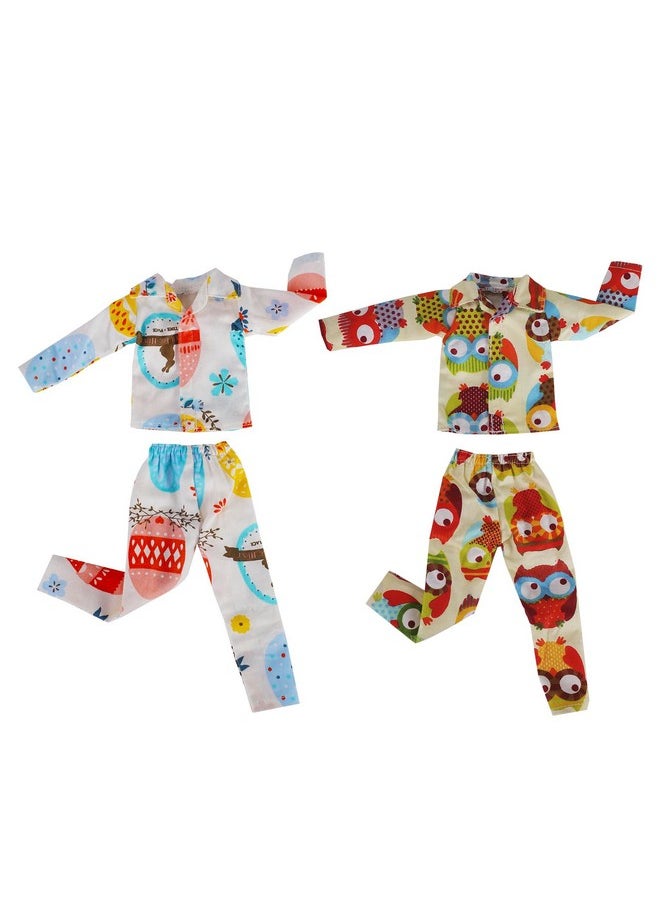 Elf Doll Sleepwear Sets 2Pcs Pajamas (White+Yellow)