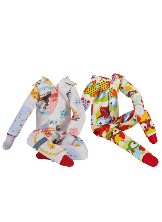 Elf Doll Sleepwear Sets 2Pcs Pajamas (White+Yellow)