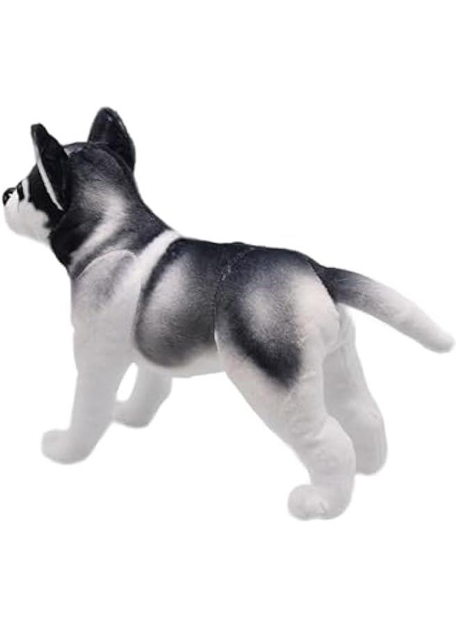 Lifelike Husky Dog Stuffed Animal Simulated Plush Puppy Toy Doll Super Realistic Grey Dogs Act Like Real  Gifts for Kids Birthday Party Dog Collection 12 Inches (Husky)