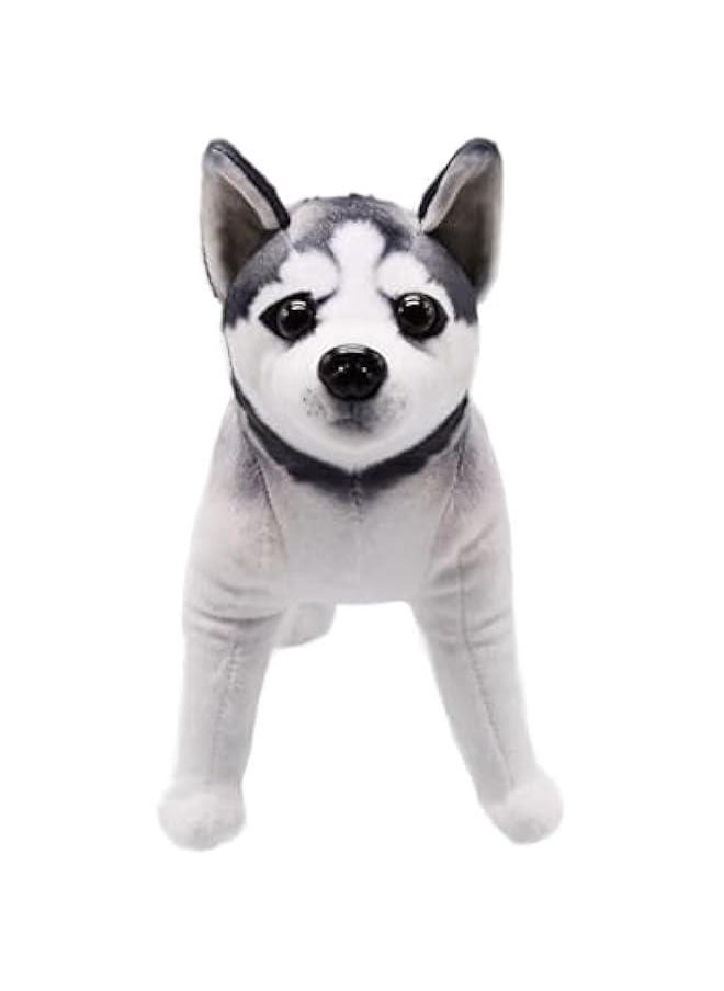 Lifelike Husky Dog Stuffed Animal Simulated Plush Puppy Toy Doll Super Realistic Grey Dogs Act Like Real  Gifts for Kids Birthday Party Dog Collection 12 Inches (Husky)