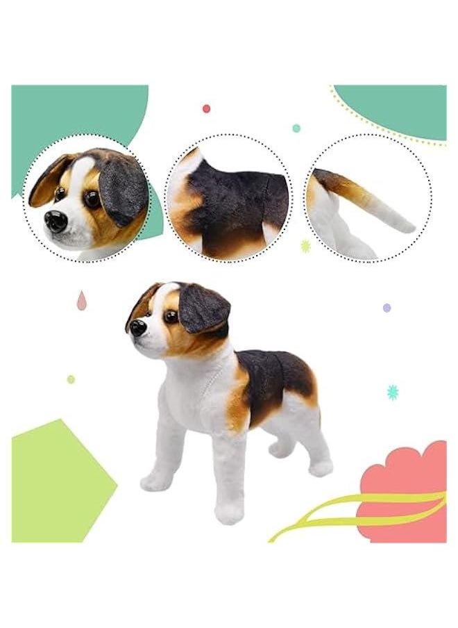 Lifelike Beagle Dog Stuffed Animal Simulated Plush Puppy Toy Doll Super Realistic Brown Dogs Act Like Real  Gifts for Kids Birthday Party Dog Collection 12 Inches (Beagle)