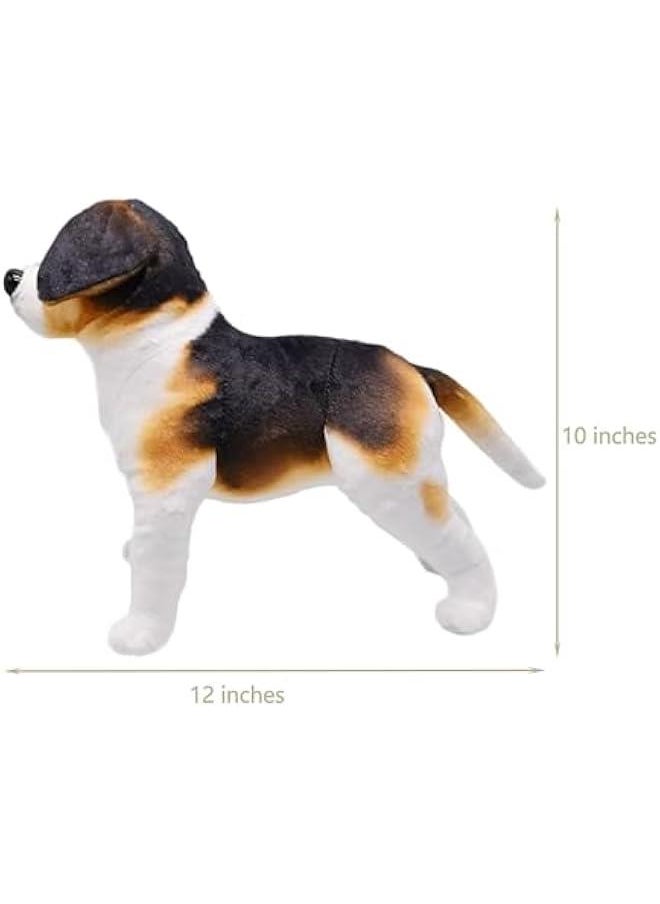 Lifelike Beagle Dog Stuffed Animal Simulated Plush Puppy Toy Doll Super Realistic Brown Dogs Act Like Real  Gifts for Kids Birthday Party Dog Collection 12 Inches (Beagle)