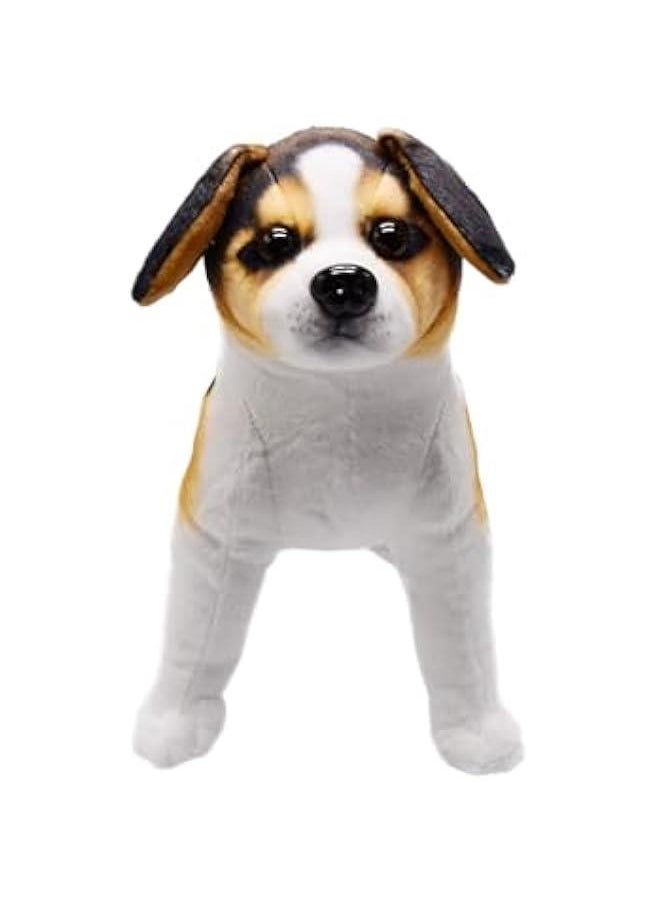 Lifelike Beagle Dog Stuffed Animal Simulated Plush Puppy Toy Doll Super Realistic Brown Dogs Act Like Real  Gifts for Kids Birthday Party Dog Collection 12 Inches (Beagle)