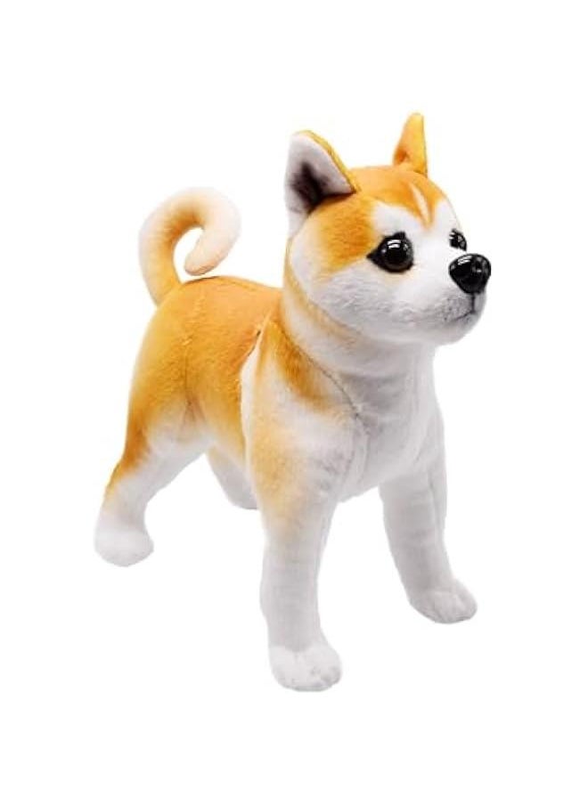 Lifelike Akita Dog Stuffed Animal Simulated Plush Puppy Toy Doll Super Realistic Shiba Inu Dogs Act Like Real  Gifts for Kids Birthday Party Dog Collection 12 Inches (Akita)