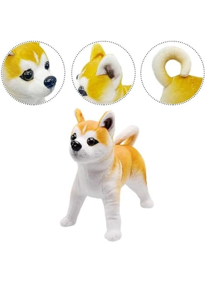 Lifelike Akita Dog Stuffed Animal Simulated Plush Puppy Toy Doll Super Realistic Shiba Inu Dogs Act Like Real  Gifts for Kids Birthday Party Dog Collection 12 Inches (Akita)