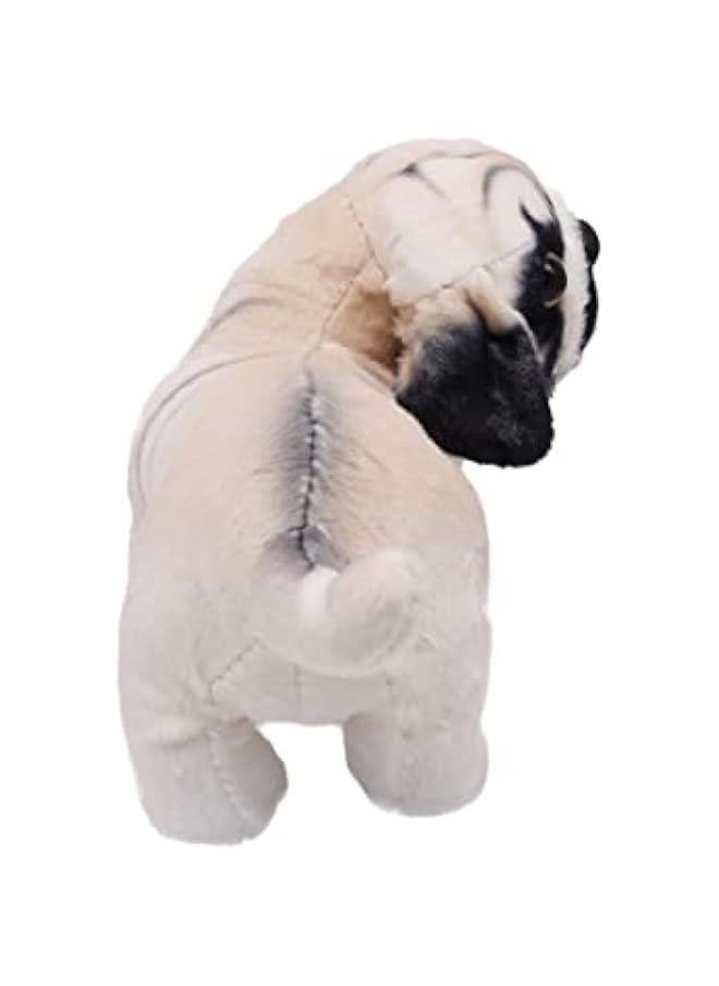 Lifelike Pug Dog Stuffed Animal Animated Plush Puppy Toy Doll Super Realistic Dogs Act Like Real  Gifts for Kids Birthday Party Dog Collection 9 Inches (Pug)