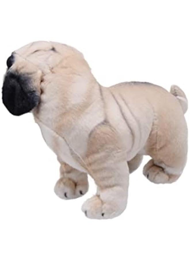 Lifelike Pug Dog Stuffed Animal Animated Plush Puppy Toy Doll Super Realistic Dogs Act Like Real  Gifts for Kids Birthday Party Dog Collection 9 Inches (Pug)