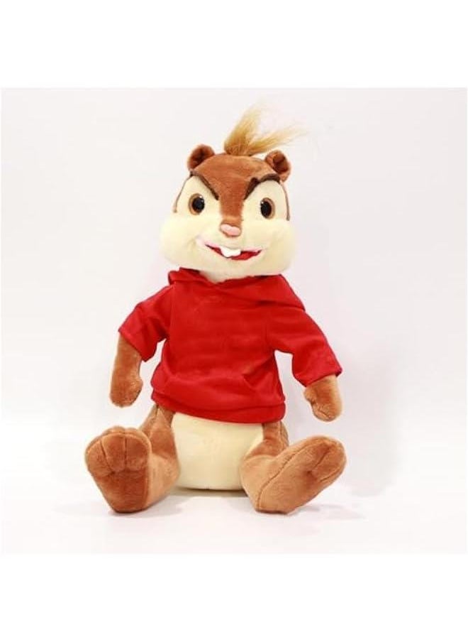 Movie Toys Alvin and The Chipmunks Plush Dolls Cute Chipmunks Stuffed Toys Kids Gift,Alvin, Theodore&Simon Toys (Red)