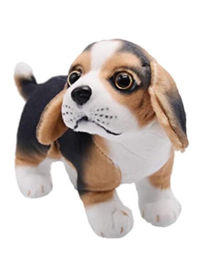 Lifelike Beagle Stuffed Animal Animated Plush Puppy Toy Doll Super Realistic Dogs Act Like Real  Gifts for Kids Birthday Party Dog Collection 9 Inches (Beagle)