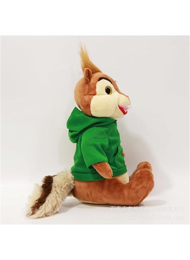 Movie Toys Alvin and The Chipmunks Plush Dolls Cute Chipmunks Stuffed Toys Kids Gift,Alvin, Theodore&Simon Toys (Green)